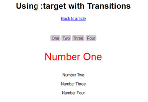 CSS3 Transitions with :target